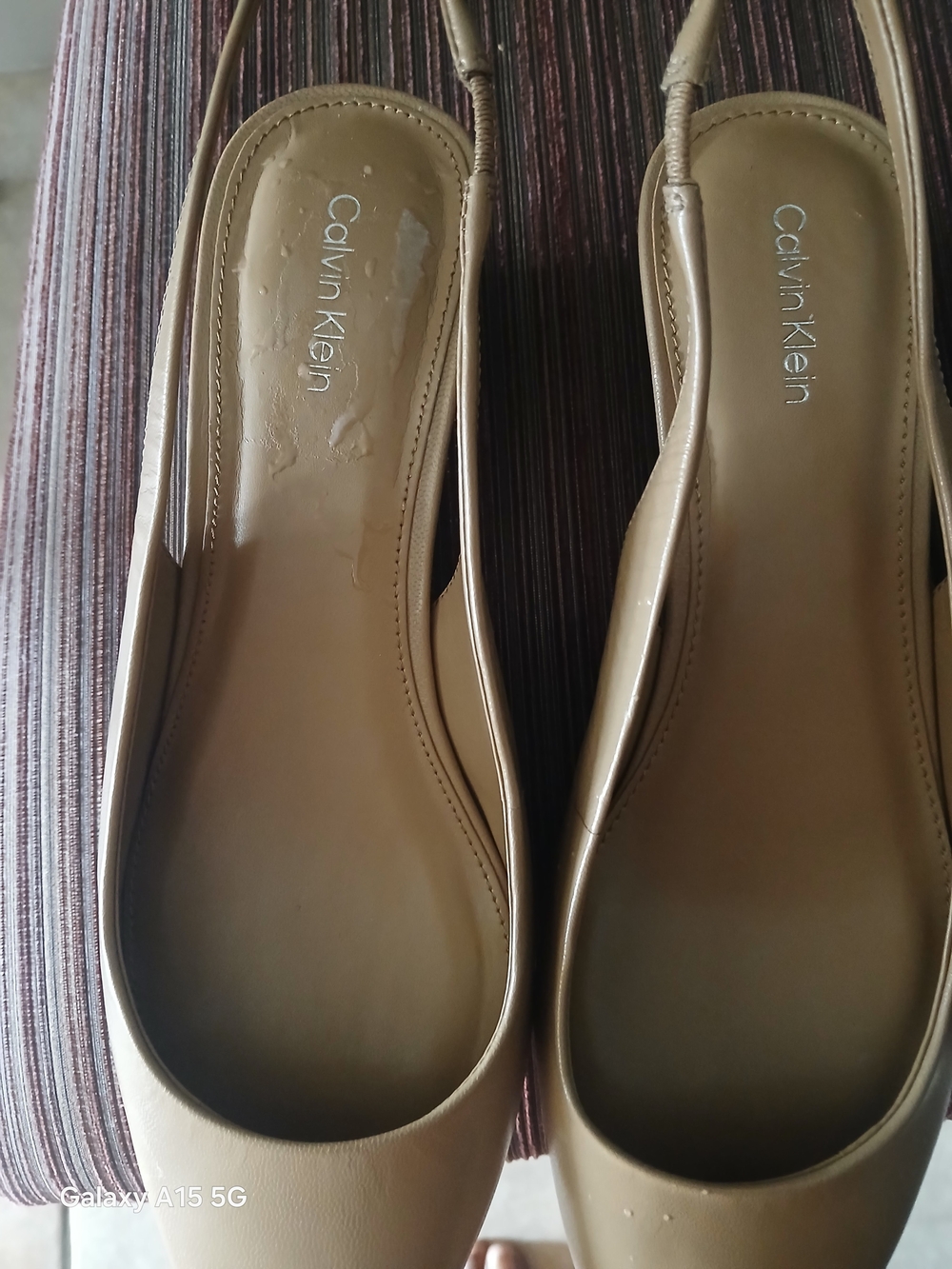 Calvin Klein Nude/Tan Slingback Flats